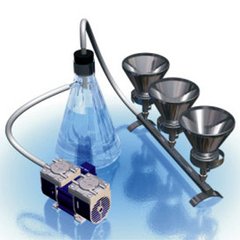 Прибор вакуумного фильтрования ПВФ-35(47)/2НБ (коллектор с 2-мя воронками (V воронки 300 мл) вакуумный насос, ресивер)